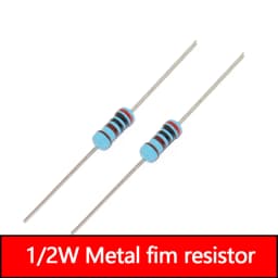 50pcs 1/2W Metal Film Resistor 1 1.2 1.5 10 12 15 100 120 150 R K Ohm 1K2 1K5 1% 0.5W Five-color Ring Resistance 1K 10K 100K 10R