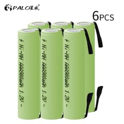 1.2V AAA Rechargeable Battery 900mah Ni-MH Nimh Cell Green Shell with Welding Tabs for Philips Electric Shaver Razor Toothbrush