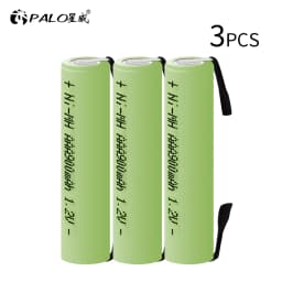 1.2V AAA Rechargeable Battery 900mah Ni-MH Nimh Cell Green Shell with Welding Tabs for Philips Electric Shaver Razor Toothbrush