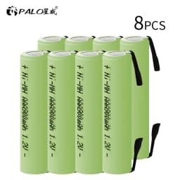 1.2V AAA Rechargeable Battery 900mah Ni-MH Nimh Cell Green Shell with Welding Tabs for Philips Electric Shaver Razor Toothbrush