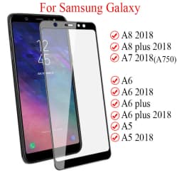 9D Full Protective Glass on For Samsung Galaxy J4 J6 A6 A8 Plus A5 A7 J7 J8 2018 Glas Tremp A750 A730F Samsun Sumsung Galaxy