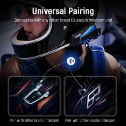 Lexin B4FM-X Bluetooth5.0 Motorcycle Helmet Intercom Headsets Type-C,10 Riders Wireless Communication Music Sharing Moto