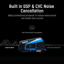 Lexin B4FM-X Bluetooth5.0 Motorcycle Helmet Intercom Headsets Type-C,10 Riders Wireless Communication Music Sharing Moto