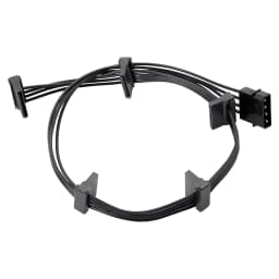 High Quality 1 Pcs Practical Durable PC Server 4 Pins IDE Molex 1 to 5 SATA Power Cable Adapter Splitter Cables 18AWG Black 40cm
