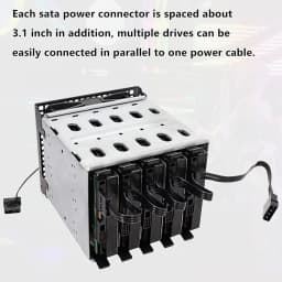 High Quality 1 Pcs Practical Durable PC Server 4 Pins IDE Molex 1 to 5 SATA Power Cable Adapter Splitter Cables 18AWG Black 40cm