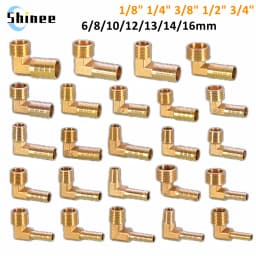 Pagoda Connector 6 8 10 12 13 14 16mm Hose Barb Connector Tail Thread 1/8 1/4 3/8 1/2 3/4 1BSP Thread Brass Pipe Fittings Elbow