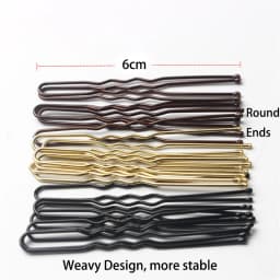 50/100PCS Women 6CM Hair Waved U-shaped Bobby Pin Barrette Salon Grip Clip Hairpins Black Metal Hair Accessories For Bun Gift