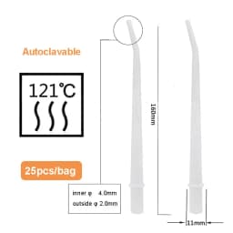 Dental Autoclavable Strong Suction Tips, Dental Duckbill Evacuation Tips Aspirator Saliva Tube Suction Tips Dental Material