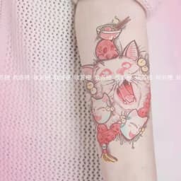 Tatoo Waterproof Cat Japanese Cute Pet Arm Semi Permanent Tattoo Cat Animal Funny Tattoo Sticker Temporary Tattoos for Men Women