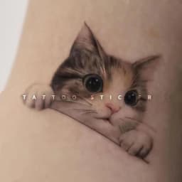 Tatoo Waterproof Cat Japanese Cute Pet Arm Semi Permanent Tattoo Cat Animal Funny Tattoo Sticker Temporary Tattoos for Men Women