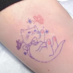 Tatoo Waterproof Cat Japanese Cute Pet Arm Semi Permanent Tattoo Cat Animal Funny Tattoo Sticker Temporary Tattoos for Men Women