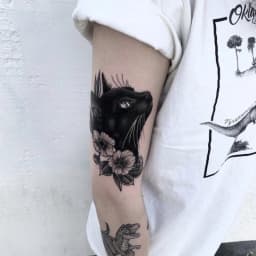Tatoo Waterproof Cat Japanese Cute Pet Arm Semi Permanent Tattoo Cat Animal Funny Tattoo Sticker Temporary Tattoos for Men Women