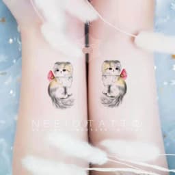 Tatoo Waterproof Cat Japanese Cute Pet Arm Semi Permanent Tattoo Cat Animal Funny Tattoo Sticker Temporary Tattoos for Men Women