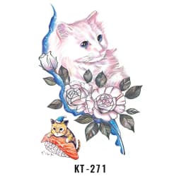 Tatoo Waterproof Cat Japanese Cute Pet Arm Semi Permanent Tattoo Cat Animal Funny Tattoo Sticker Temporary Tattoos for Men Women
