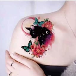 Tatoo Waterproof Cat Japanese Cute Pet Arm Semi Permanent Tattoo Cat Animal Funny Tattoo Sticker Temporary Tattoos for Men Women