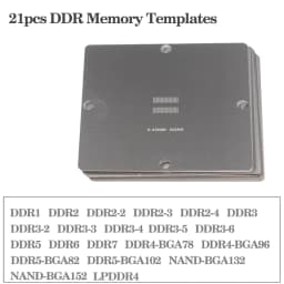 12/14/21pcs BGA memory template90mmx90mm DDR2-3 DDR3-2 DDR5 BGA96 BGA78 DDR4 memory chip repair template leakage bead fixture