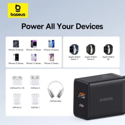 Baseus 20W USB Charger Support Type C PD Fast Charging Dual USB Port Portable Phone Charger For iPhone 17 16 15 14 13 12 Pro Max