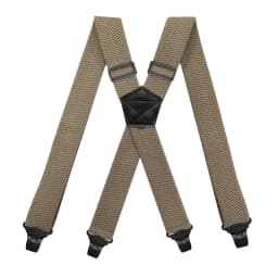 Heavy Duty Work Suspenders for Men 3.8cm Wide X-Back with 4 Plastic Gripper Clasps Adjustable Elastic Trouser Pants Braces-Black