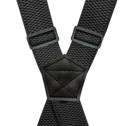 Heavy Duty Work Suspenders for Men 3.8cm Wide X-Back with 4 Plastic Gripper Clasps Adjustable Elastic Trouser Pants Braces-Black