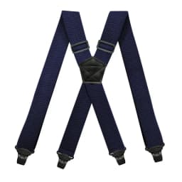 Heavy Duty Work Suspenders for Men 3.8cm Wide X-Back with 4 Plastic Gripper Clasps Adjustable Elastic Trouser Pants Braces-Black