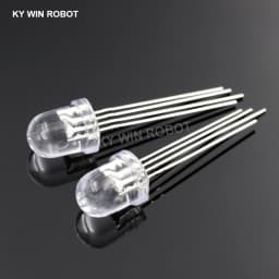 10PCS 8mm Full-color LED RGB Red/Green/Blue Common Cathode/Anode Four Feet Transparent Highlight Color Light 8mm Diode Colorful