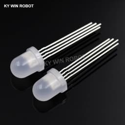 10PCS 8mm Full-color LED RGB Red/Green/Blue Common Cathode/Anode Four Feet Transparent Highlight Color Light 8mm Diode Colorful