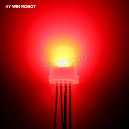 10PCS 8mm Full-color LED RGB Red/Green/Blue Common Cathode/Anode Four Feet Transparent Highlight Color Light 8mm Diode Colorful
