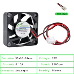 ACP3510 3.5cm 35mm Fan 35x35x10mm DC5V 12V 24V 2 Wires 2pin for Cooling Fan of Micro Device Router Projector