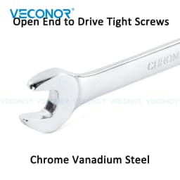 1/4-11/16 Inch Ratchet Wrench Set of Keys High Torque Spanner Tool 72-Tooth Imperial Size Mirror Surface Polished