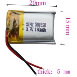 XINJ 3.7V 180 mAh 501520 Polymer Li Lithium Battery Lipo Cell For DIY MP3 MP4 Music Player GPS Sat Nav Car Camera Smart Watch