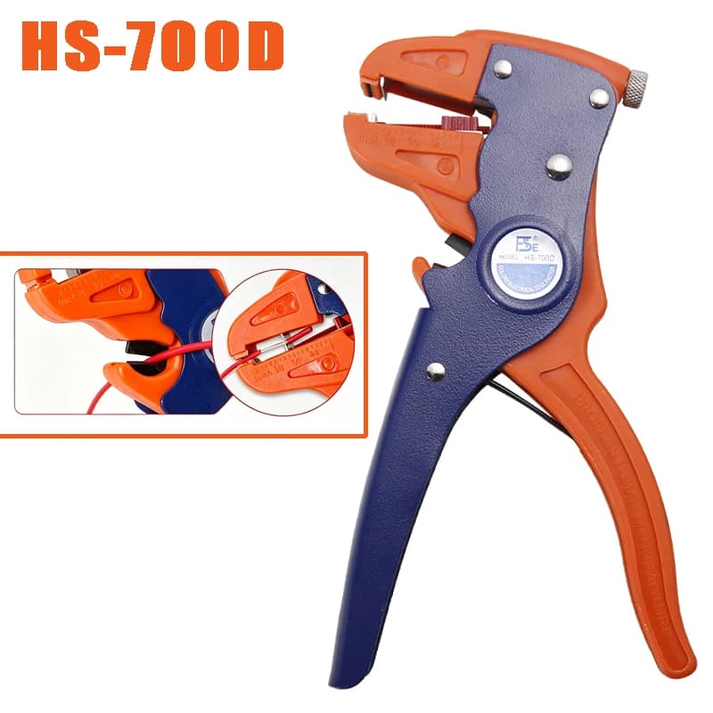 HS‑700D Automatic Duckbill Wire Stripper 0.25‑6mm² 2‑in‑1 Stripping Cutting Plier Adjustable Tension Spring Auto‑Open Electricia