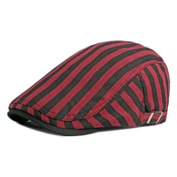 LDSLYJR Cotton Solid Color Striped Newsboy Caps Flat Peaked Cap Men and Women Painter Beret Hats 12