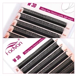 FADVAN 3D W Lashes 0.07 C/D/L/M Premade Lash Extensions Natural Soft Black/Brown Lashes Faux Mink Individual Lashes
