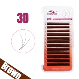 FADVAN 3D W Lashes 0.07 C/D/L/M Premade Lash Extensions Natural Soft Black/Brown Lashes Faux Mink Individual Lashes