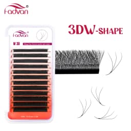 FADVAN 3D W Lashes 0.07 C/D/L/M Premade Lash Extensions Natural Soft Black/Brown Lashes Faux Mink Individual Lashes