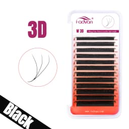 FADVAN 3D W Lashes 0.07 C/D/L/M Premade Lash Extensions Natural Soft Black/Brown Lashes Faux Mink Individual Lashes