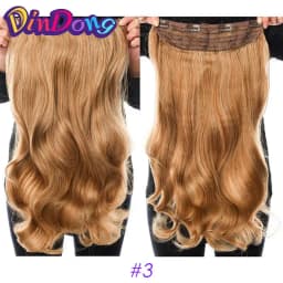 DinDong Clips In Hair Extensions 32Inch Synthetic Wavy 210G Premium Heat Resistant Hair 613# Blonde Brown 19 Colors Available