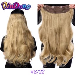 DinDong Clips In Hair Extensions 32Inch Synthetic Wavy 210G Premium Heat Resistant Hair 613# Blonde Brown 19 Colors Available