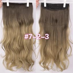 DinDong Clips In Hair Extensions 32Inch Synthetic Wavy 210G Premium Heat Resistant Hair 613# Blonde Brown 19 Colors Available