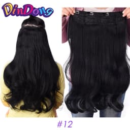 DinDong Clips In Hair Extensions 32Inch Synthetic Wavy 210G Premium Heat Resistant Hair 613# Blonde Brown 19 Colors Available
