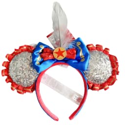 Disney New February Pirate Mickey Mouse Ear Headband Sequin Hair Bow Cosplay Party Headwear Girl Toy Birthday Gift