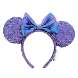 Disney New February Pirate Mickey Mouse Ear Headband Sequin Hair Bow Cosplay Party Headwear Girl Toy Birthday Gift