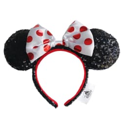 Disney New February Pirate Mickey Mouse Ear Headband Sequin Hair Bow Cosplay Party Headwear Girl Toy Birthday Gift