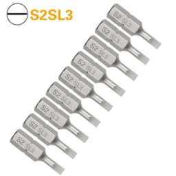 1 Inch SL3 SL5 SL7 Slotted Screwdriver Bit Set S2 Steel 1/4 Inch 6.35mm Hex Shank Electric Screwdriver Bits For Power Tools
