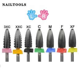 2 Way Typhoon Carbide Left+Right Hand Stable Shank Accessories Cutter Pedicure Nail Drill Bits