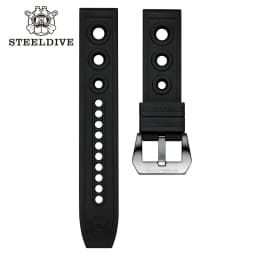 STEELDIVE Automatic Mechanical Strap Replacement Watch Bands Automatic Dive Watches Blue Rubber Strap 20/22mm