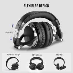 Oneodio EKSA P100 3.5/6.35mm Wired Studio HiFi Headphones Over Ear Professional Hi-Res DJ Monitor Headset With Mic For Guitar