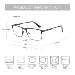 ZENOTTIC Alloy Prescription Glasses Men Square Anti Blue Light Progressive Eyeglasses High Quality Myopia Photochromic Eyewear