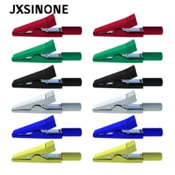 JXSINONE P2009 6Colors Full Insulated Crocodile clip connect 2mm Banana Female Adapter Test Probe Alligator Clip