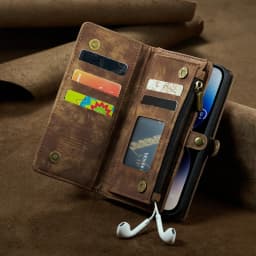 For iPhone 12 13 14 15 16 17 Pro Max Case Flip Leather Wallet Phone Bag Cover For Coque iPhone 15 12 13 Mini 12Pro 14 Plus Case